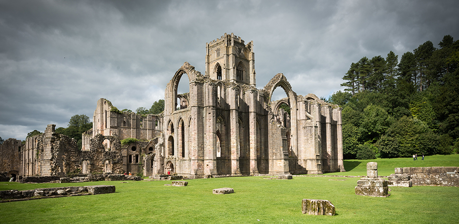 The tranquil Fountains Abbey, Ripon