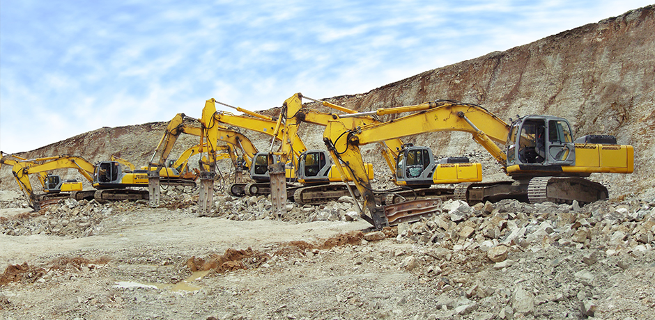 Workers in Nosterfield Quarry, North Yorkshire